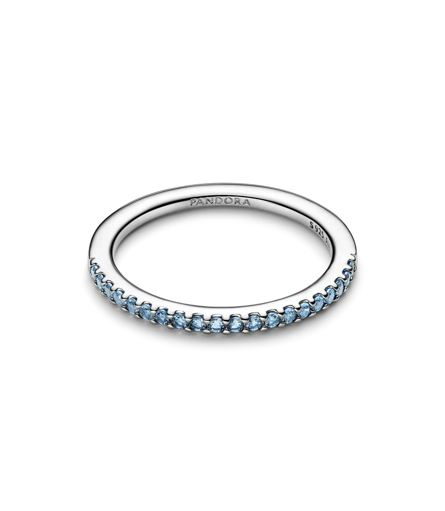 Anillo en plata de ley Banda Brillante Aguamarina REF. 192999C03