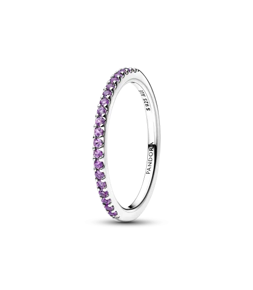 Anillo en plata de ley Banda Brillante Morado REF. 192999C04