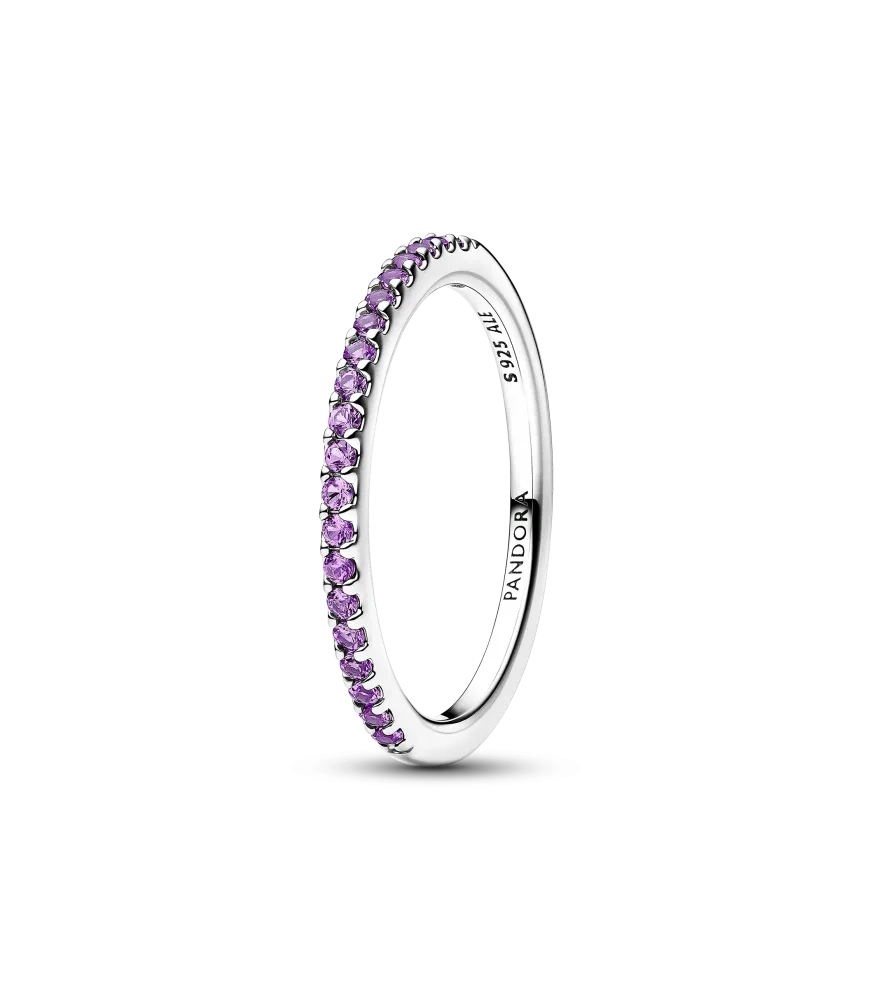 Anillo en plata de ley Banda Brillante Morado REF. 192999C04