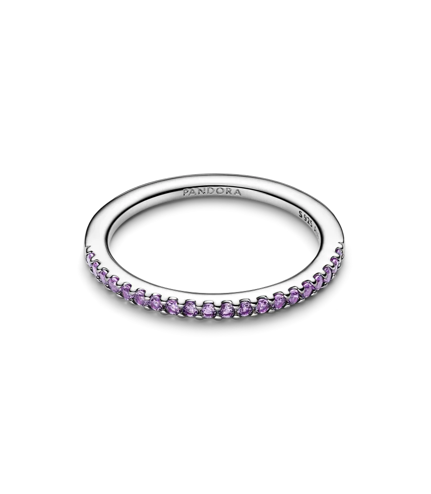 Anillo en plata de ley Banda Brillante Morado REF. 192999C04