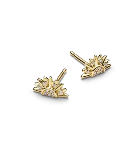 Pendientes con un recubrimiento en oro de 14k de Botón Sol Celestial Brillante REF.264627C01
