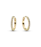 Pendientes con un recubrimiento en oro de 14k de aro Mini Brillantes