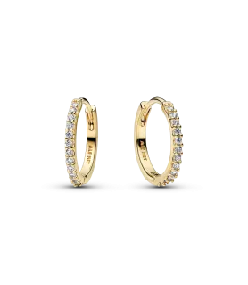 Pendientes con un recubrimiento en oro de 14k de aro Mini Brillantes REF.264649C01