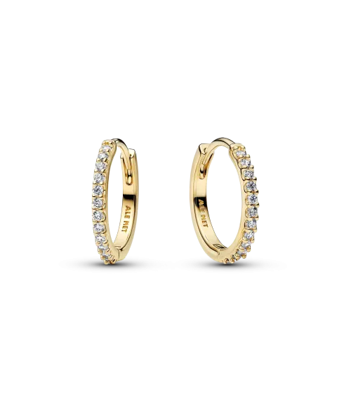Pendientes con un recubrimiento en oro de 14k de aro Mini Brillantes