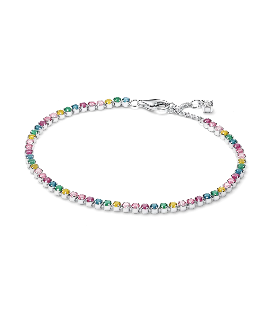 Pulsera Pandora en plata de ley de Tenis Arcoíris REF.593927C03