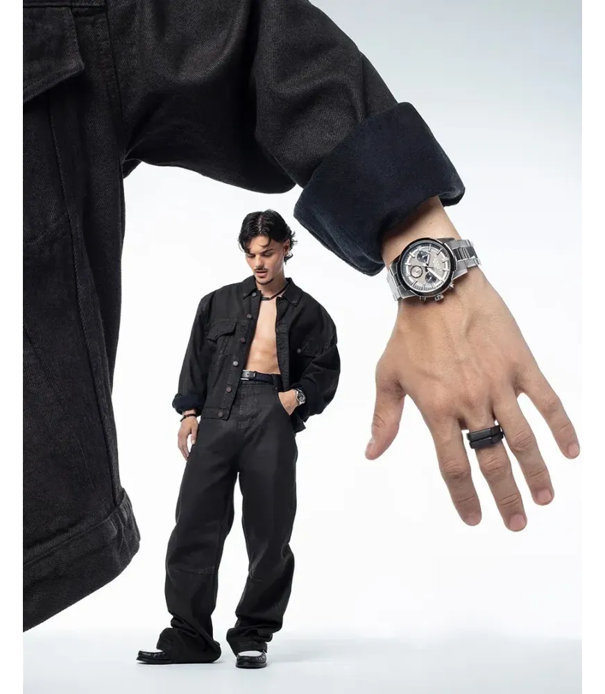 ANILLO VICEROY ACERO IP NEGRO HOMBRE, COLECCIÓN ABRAHAM MATEO 15213A02210