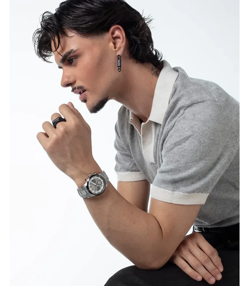 ANILLO VICEROY ACERO IP NEGRO HOMBRE, COLECCIÓN ABRAHAM MATEO 15213A02210