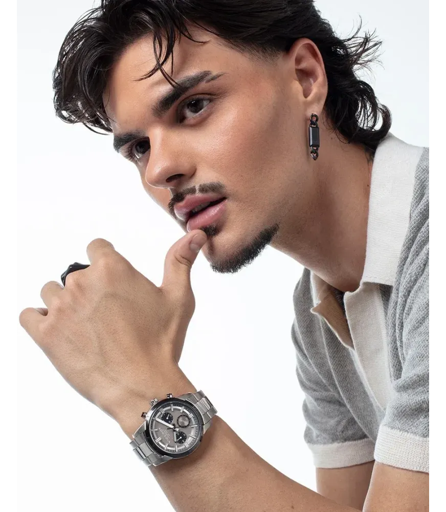 PENDIENTE VICEROY ACERO IP NEGRO HOMBRE, COLECCIÓN ABRAHAM MATEO 15213E01010