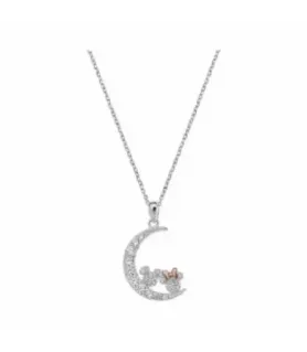 COLLAR PLATA LUNA MICKEY MINNIE