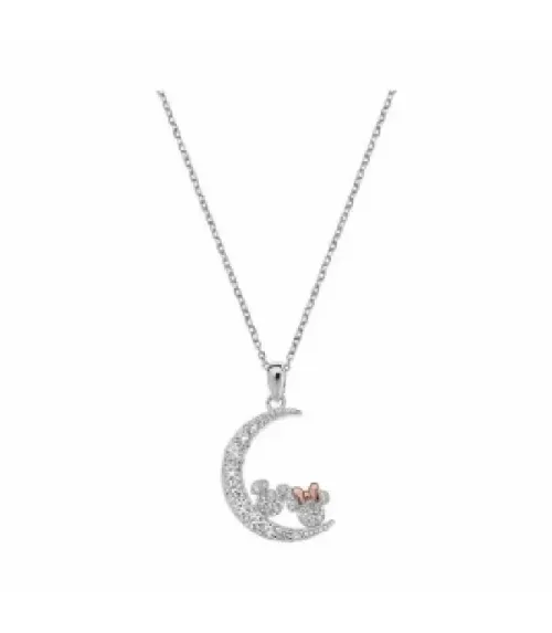 COLLAR PLATA LUNA MICKEY MINNIE