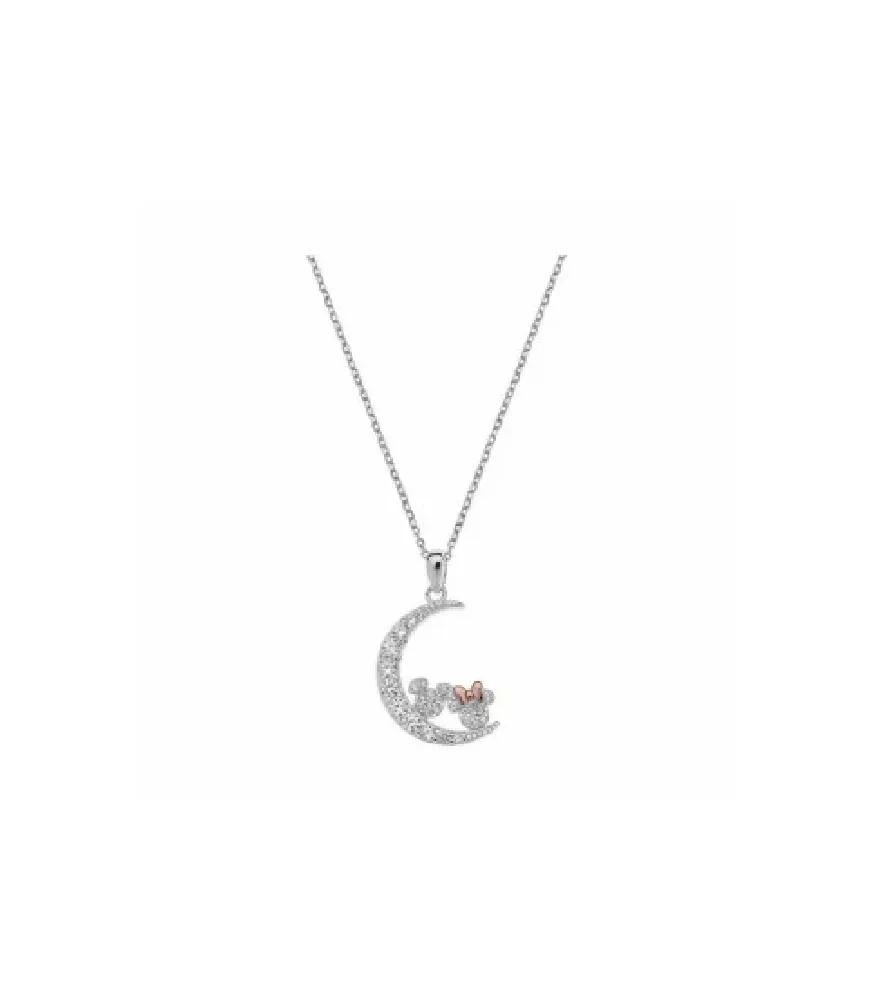 COLLAR PLATA LUNA MICKEY MINNIE
