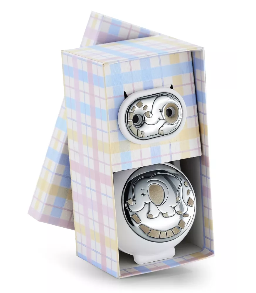 SET DE CAJA Y PINZA PARA CHUPETE EN PLATA BILAMINADA DE 925/000 BLANCO MODELO 3661