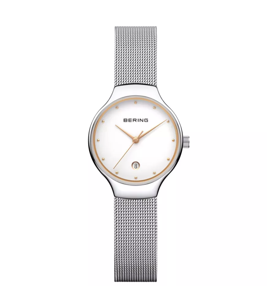 RELOJ BERING CLASICO MUJER CON MALA MILANESA PLATEADA 13326-001