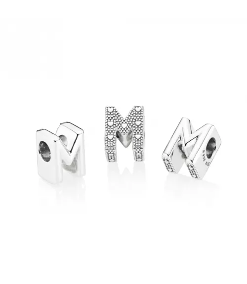 Charm En Plata De Ley Letra M