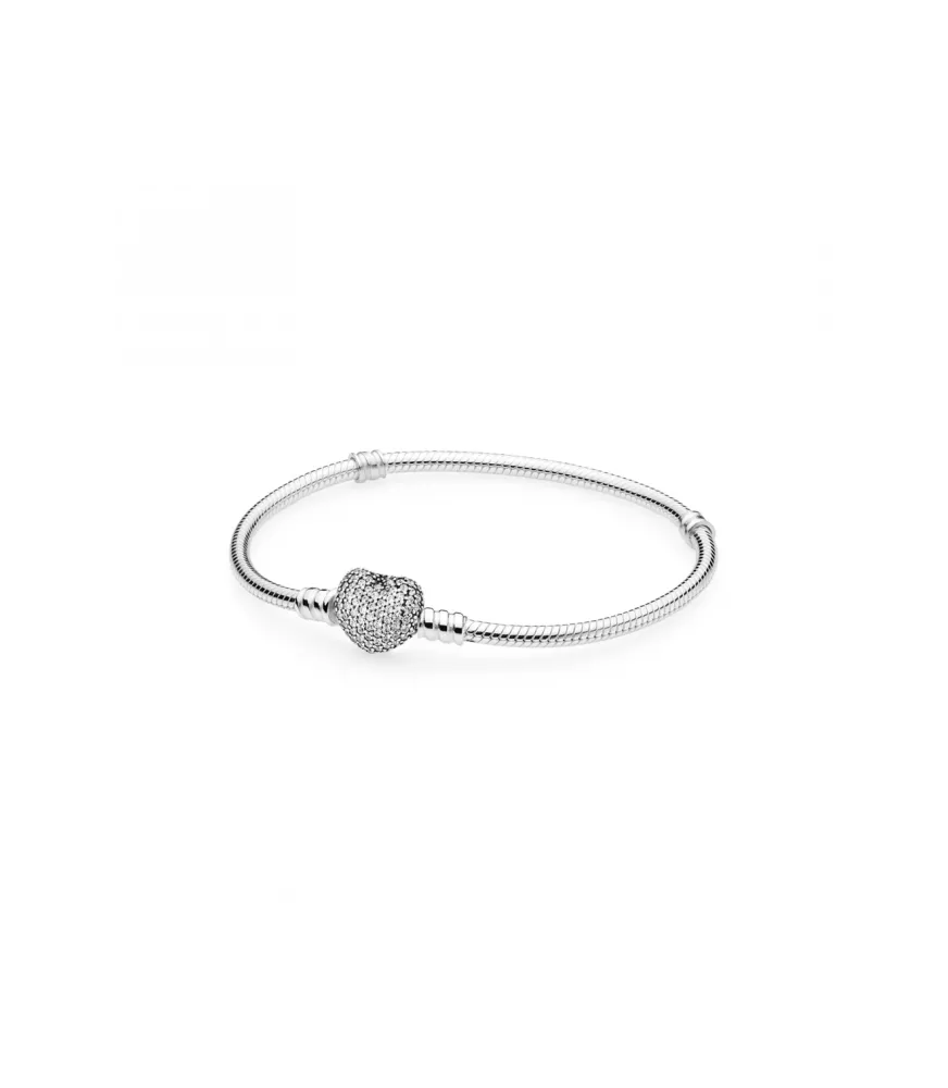 Pulsera Pandora 
 Moments en plata de ley con cierre de corazón para charms
REF. 590727CZ
