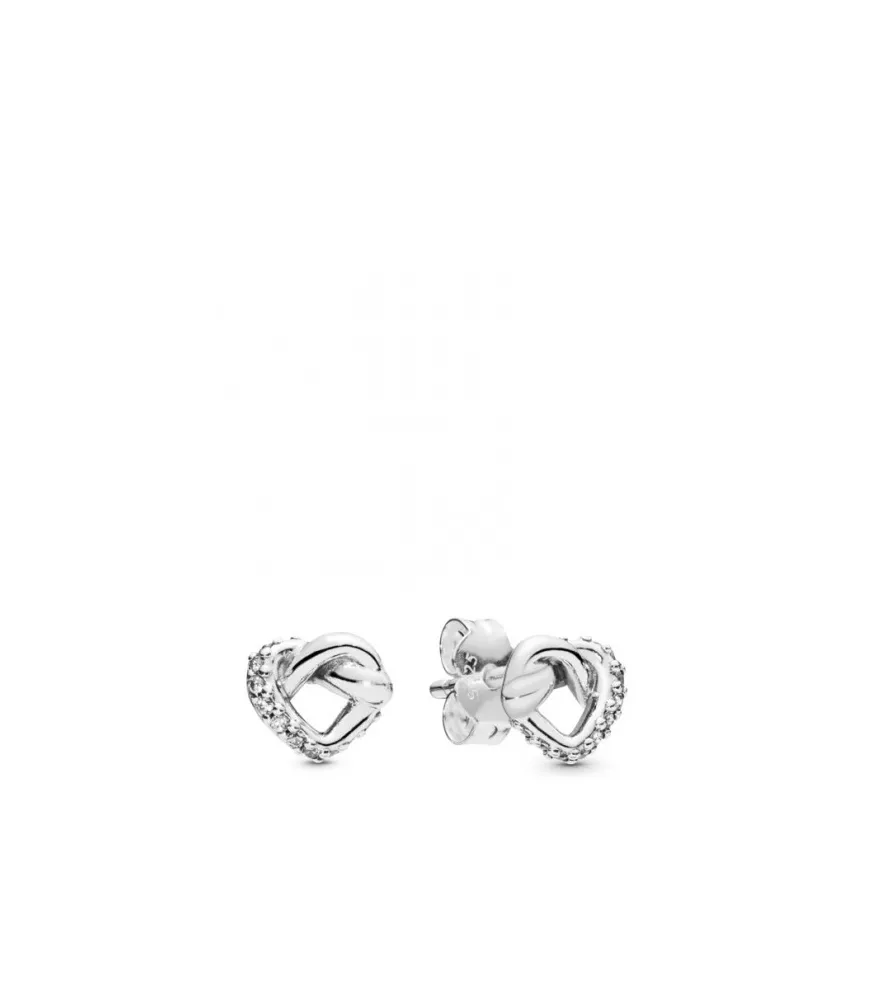 Pendientes de botón Corazones Anudados en plata d ley REF. 298019CZ