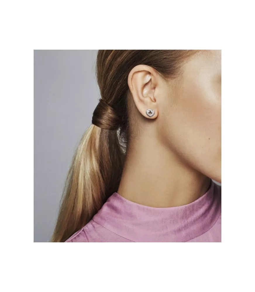 Pendientes de botón Corazones Anudados en plata d ley REF. 298019CZ