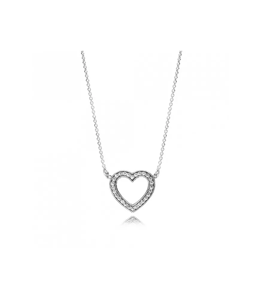 Collar corazón amado de plata de primera ley REF. 590534CZ