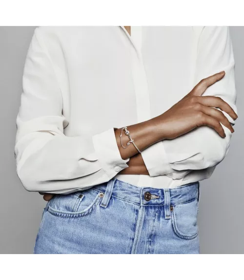 Cadena de seguridad en plata de ley Margaritas REF. 798764C01-05