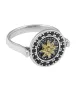 ANILLO SENCILLO EN PLATA Y BRONCE FLOR DORADA