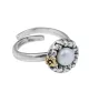 ANILLO DE PLATA Y BRONCE CON PERLA