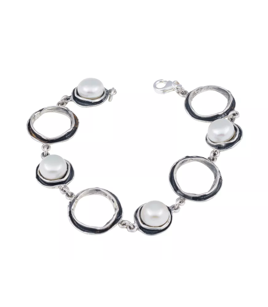 PULSERA DE PLATA CON PERLAS