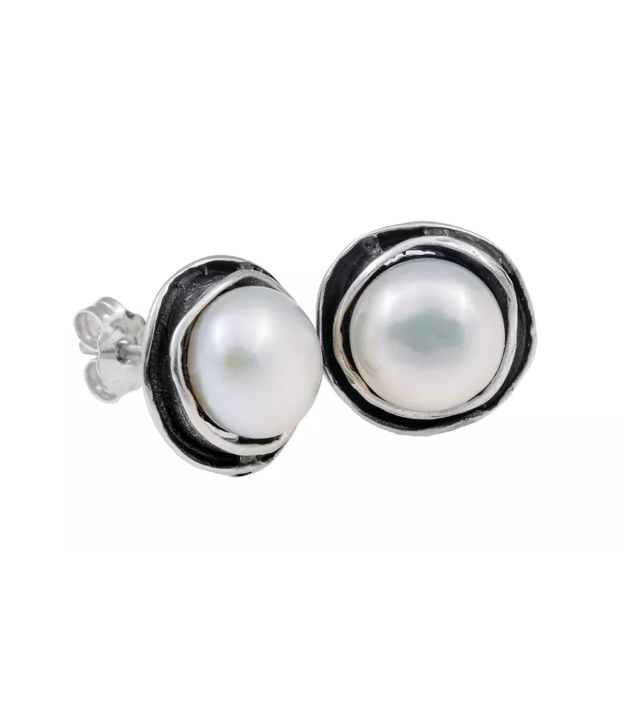 PENDIENTES DE PLATA CON PERLA