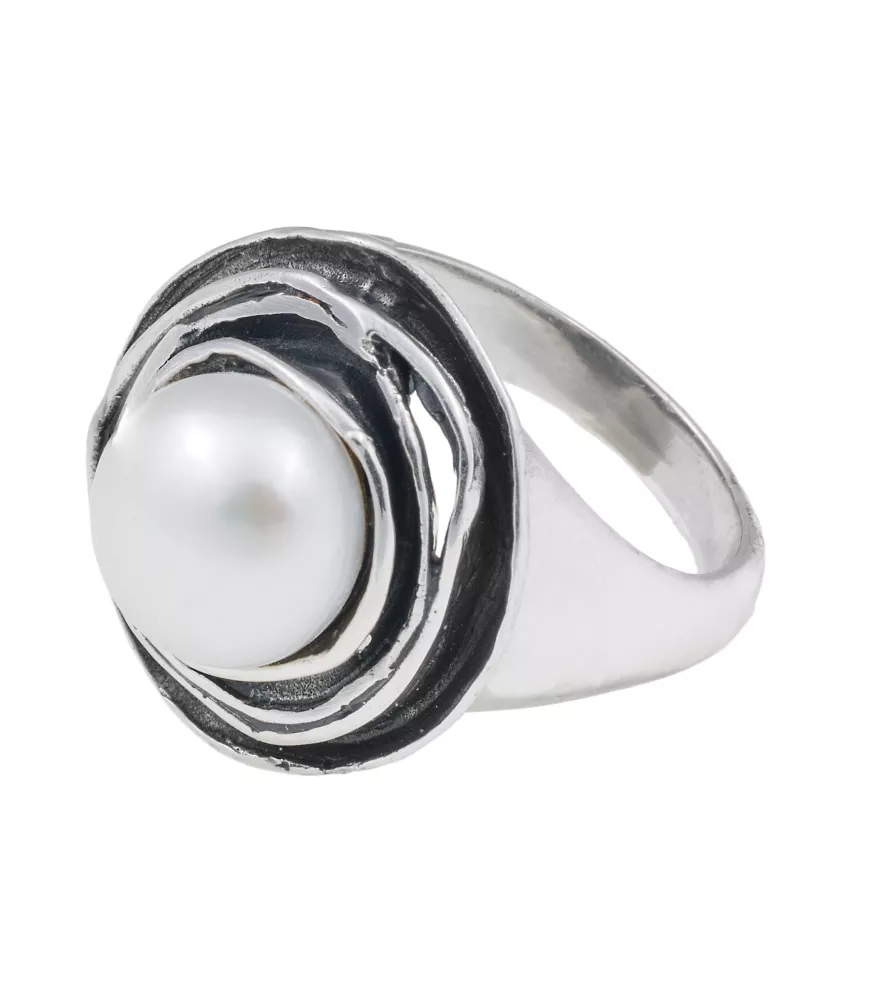 ANILLO DE PLATA CON PERLA