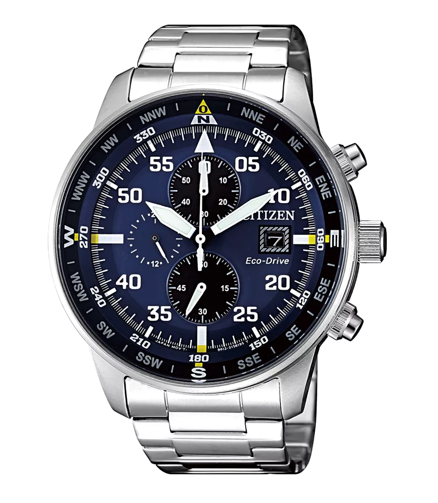 Eco-drive B612, cronógrafo 60 minutos y taquimetro interno.