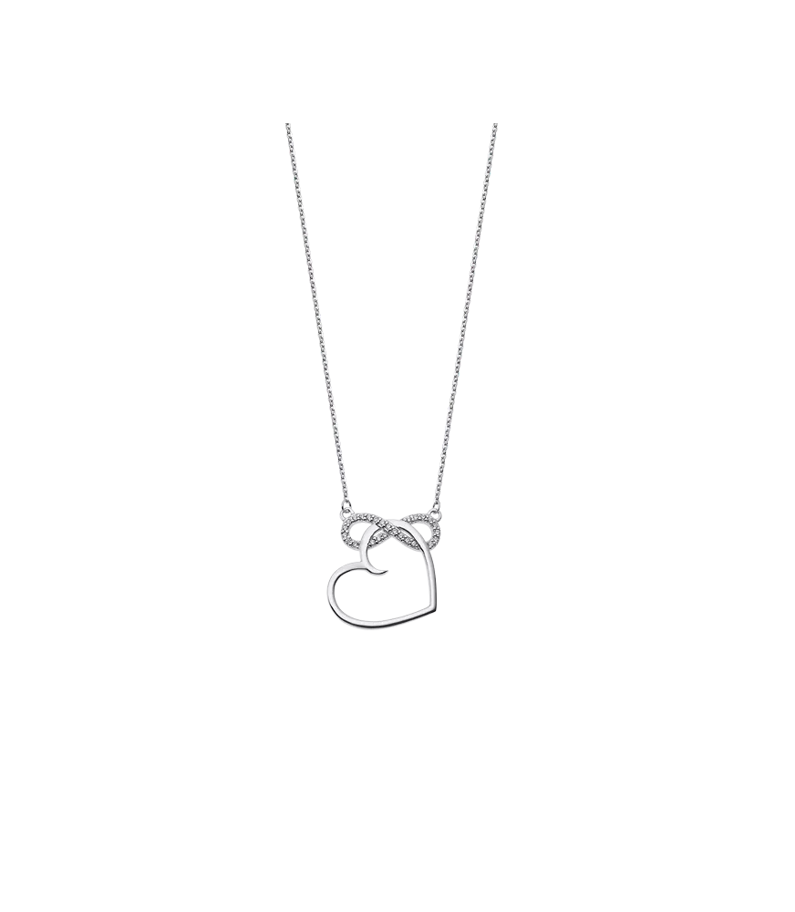COLLAR LOTUS SILVER INFINITO CON CORAZÓN LP1819-1/1