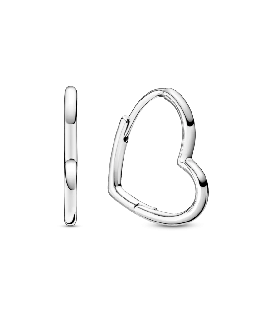 Pendientes de Aro en plata de ley Corazón Asimétrico REF. 298307C00