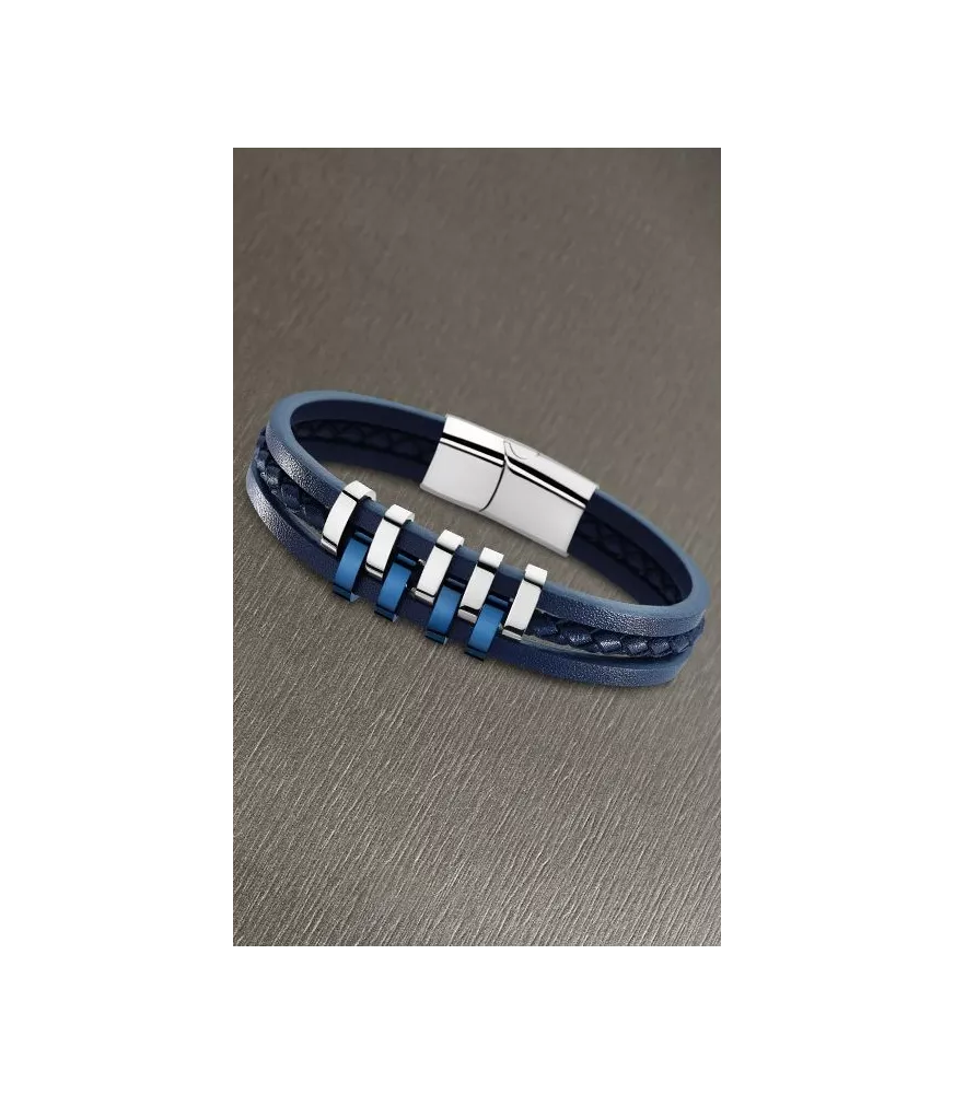 pulsera lotus style para hombre azul ls1838/2/2