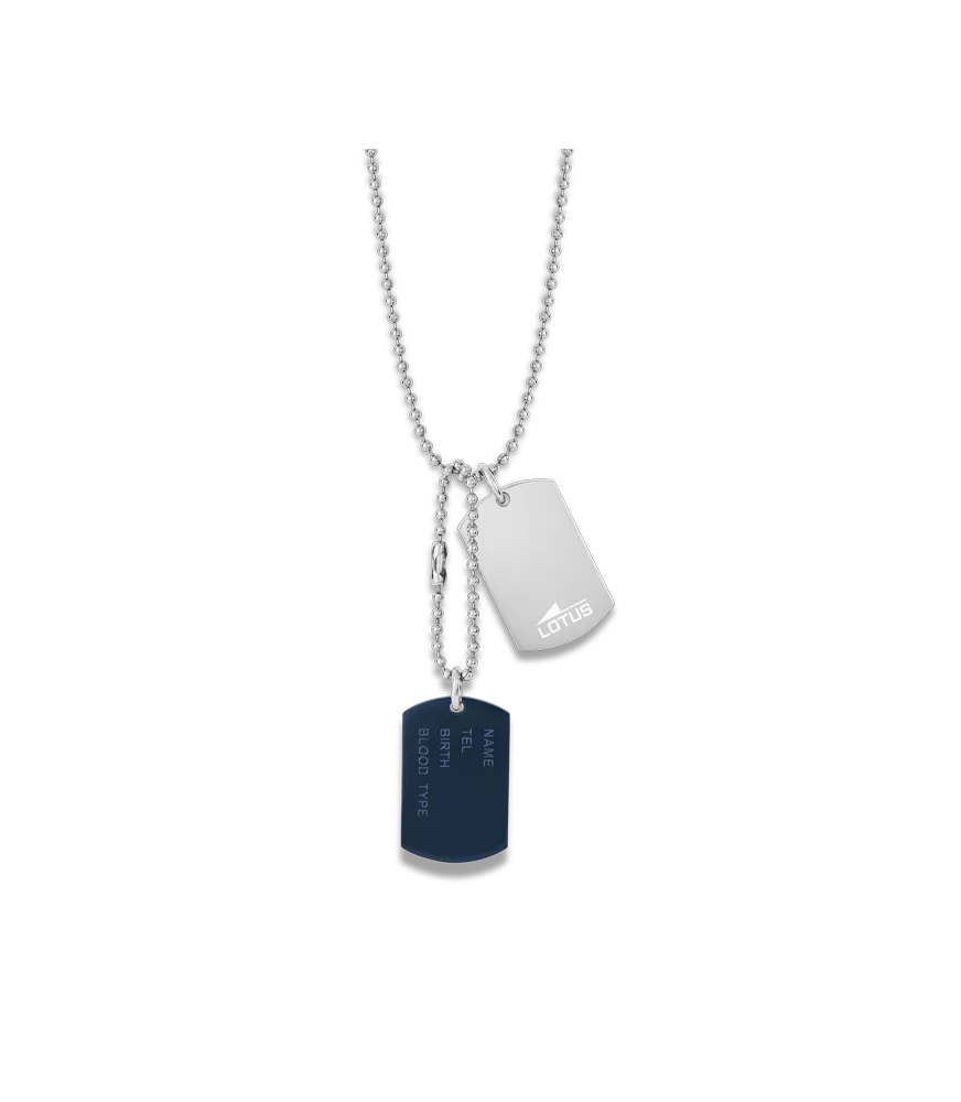 colgante lotus hombre ls2139/1/2 placa militar de dos tonos