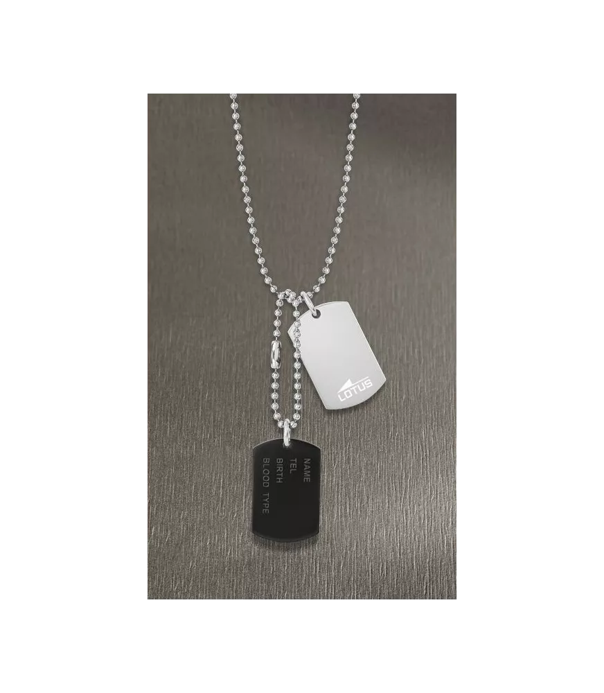 colgante lotus hombre ls2139/1/5 placa militar de dos tonos