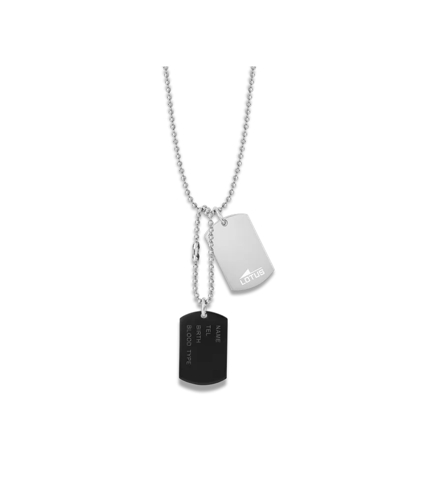 colgante lotus hombre ls2139/1/5 placa militar de dos tonos