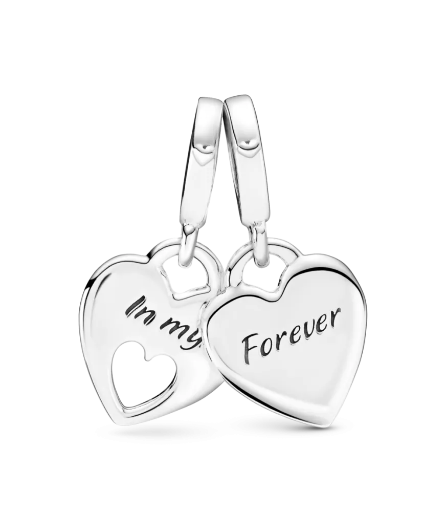 Charm colgante en plata de ley Corazón Doble  Ref: 799187C01