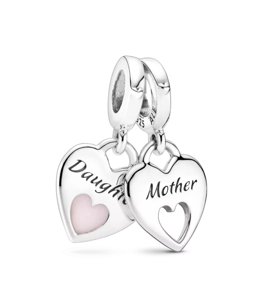 Charm colgante en plata de ley Corazón Doble  Ref: 799187C01