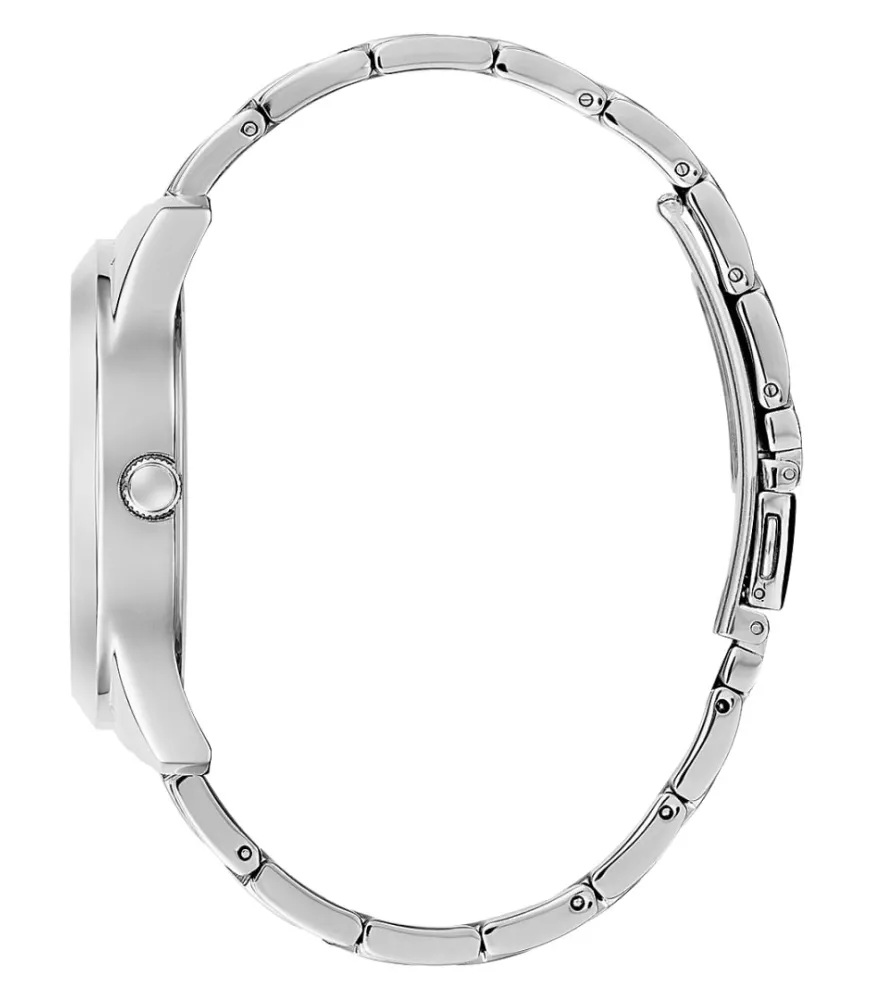 Cuarzo, analógico, 3 agujas y brazalete en acero.