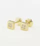 PENDIENTE DE BEBE CUADRADO ORO 18 KTS CON 4 CIRCONITAS