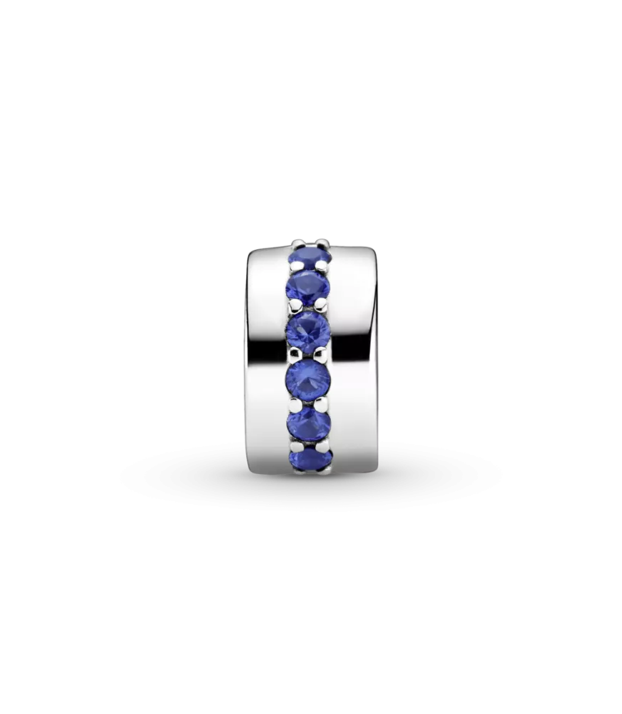 Clip en plata de ley Destellos Azules