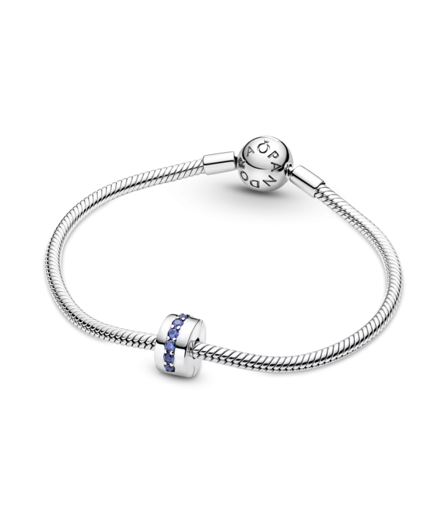 Clip en plata de ley Destellos Azules