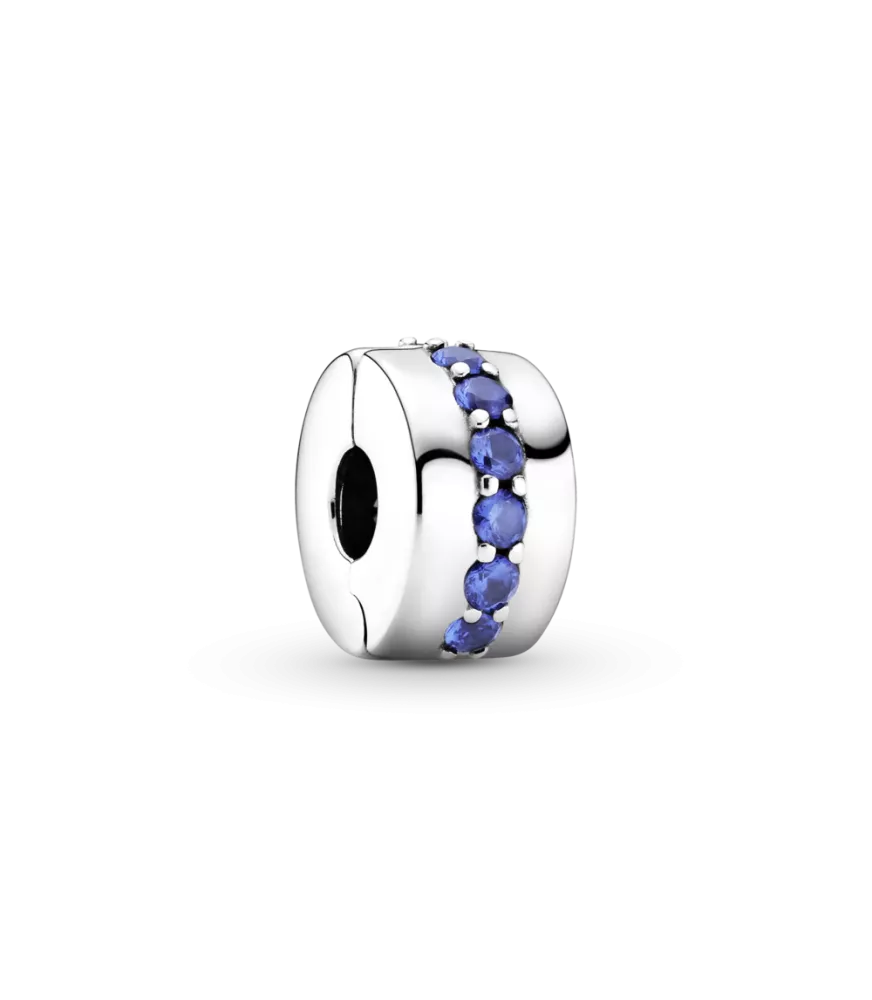 Clip en plata de ley Destellos Azules