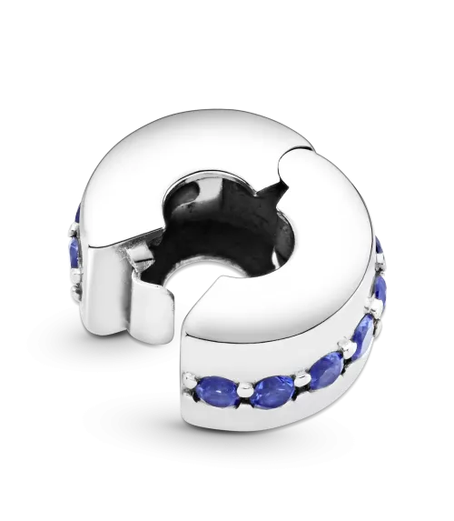 Clip en plata de ley Destellos Azules