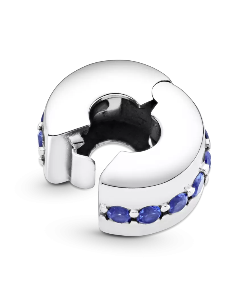 Clip en plata de ley Destellos Azules