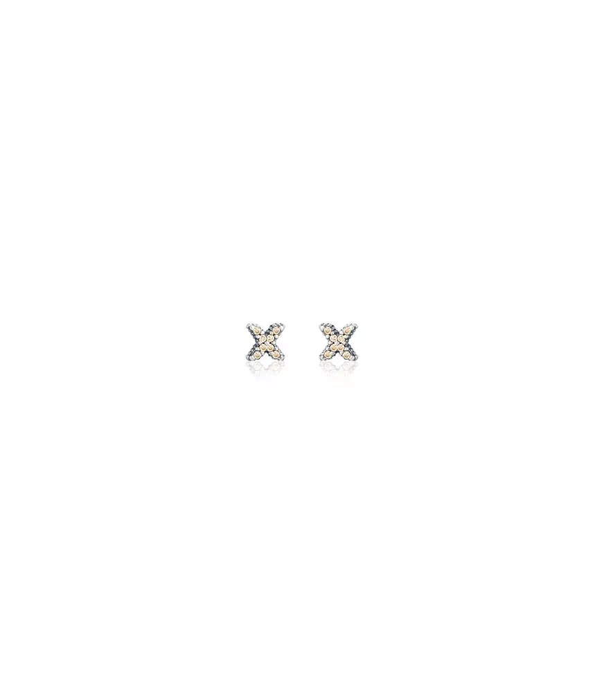 Pendientes en plata envejecida con piedras de colores.