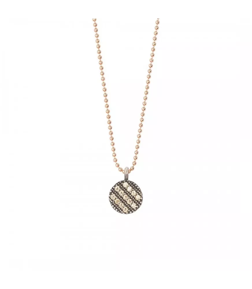 Colgante en plata envejecida con piedras de colores.