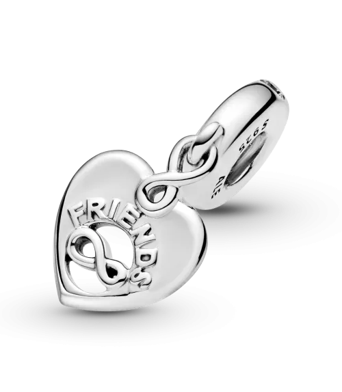 Charm Colgante en plata de ley Corazón Amigos para Siempre