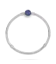 Pulsera Moments en plata de ley Cadena de Serpiente Cierre Disco Azul Brillante