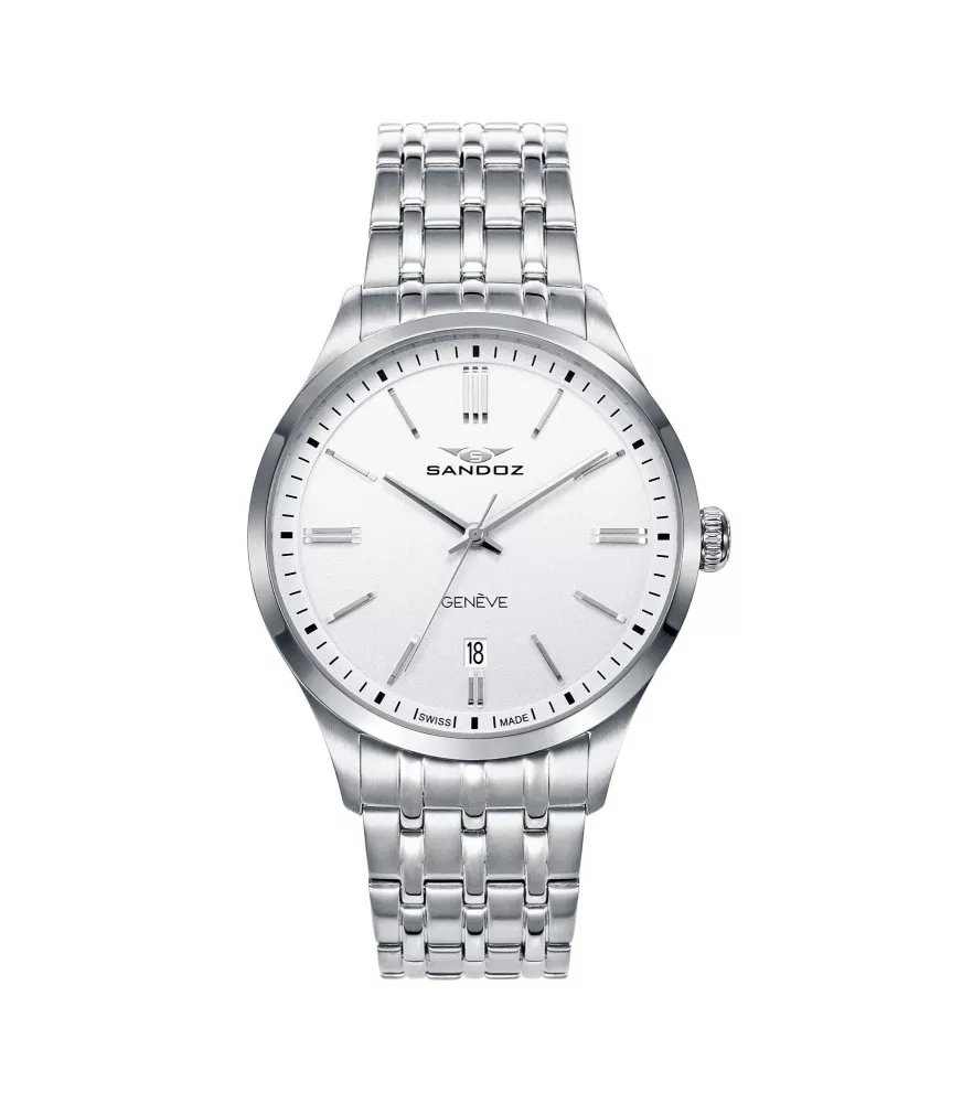 Cuarzo Suizo hombre, 3 agujas ,calendario y cronógrafo.