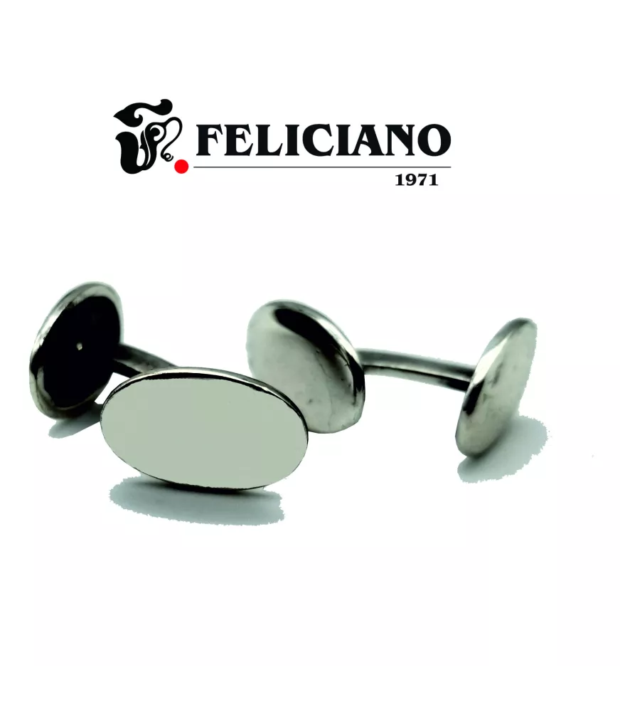 GEMELOS DE PLATA LISOS OVALADOS